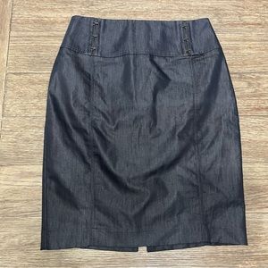 Express Black Eyelet Midi Skirt